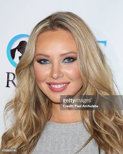 Playboy Playmate Tiffany Toth attends the "Babes In Toyland" charity toy drive at Boulevard3 on April 22, 2015 in Hollywood, California.