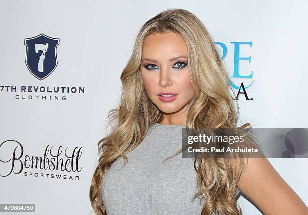 Playboy Playmate Tiffany Toth attends the "Babes In Toyland" charity toy drive at Boulevard3 on April 22, 2015 in Hollywood, California.