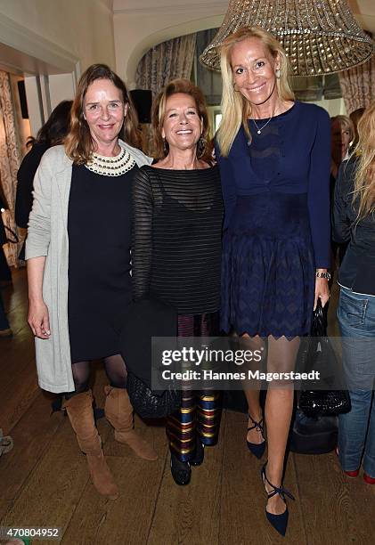 Graefin Corinna von Basewitz, Marie Graefin von Waldburg and Tatjana Hoffmann attend the DKMS Ladies Lunch at the Kaefer restaurant on April 23, 2015...