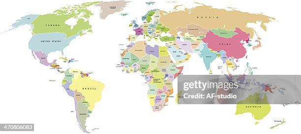 world political map - government stock illustrations