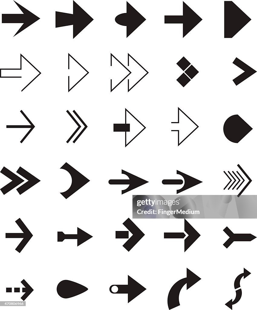 Set of black arrows