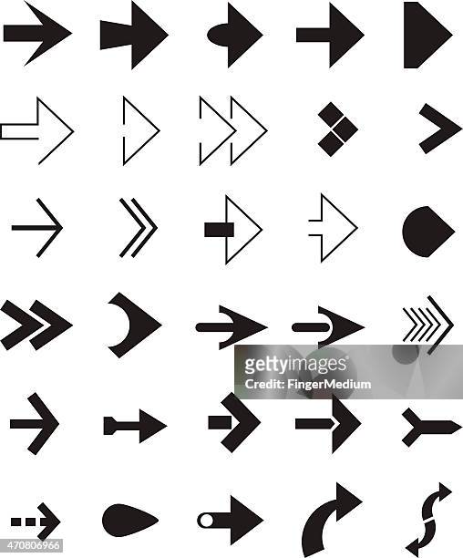 set of black arrows - fast forward symbol stock illustrations