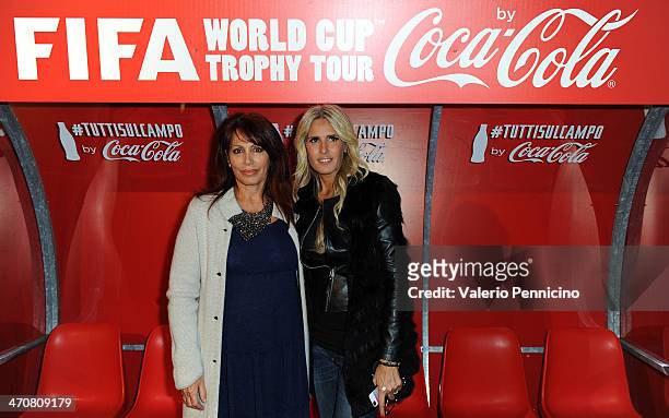 Daniela Vergara and Tiziana Rocca attend a party during day two of the FIFA World Cup Trophy Tour on February 20, 2014 in Rome, Italy.