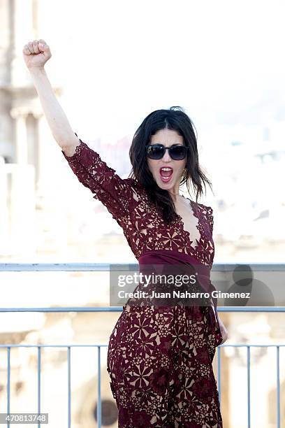 Spanish actress Nerea Barros receives the L'Oreal Beauty award 2014 during the 18th Malaga Spanish Film Festival at the AC Hotel on April 23, 2015 in...