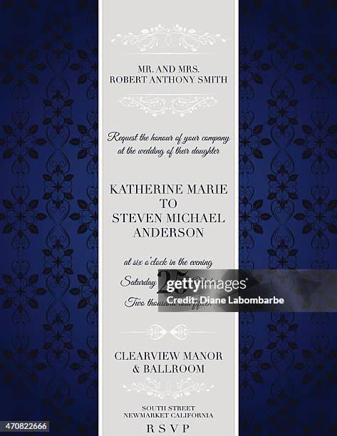 illustrations, cliparts, dessins animés et icônes de modèle d'invitation de mariage élégant damas - tenue habillée