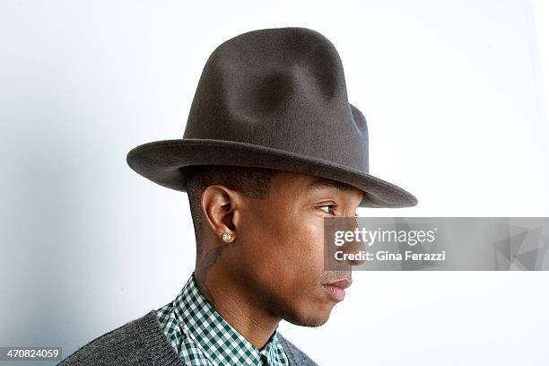 Musician and producer Pharrell Williams is photographed for Los Angeles Times on February 10, 2014 in Beverly Hills, California. PUBLISHED IMAGE....