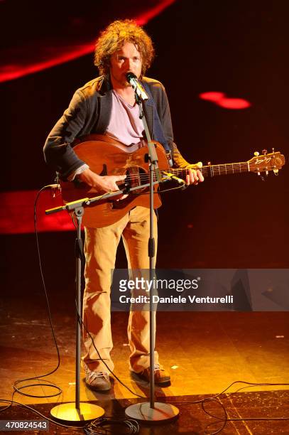 Damien Rice attends the third night of the 64th Festival di Sanremo 2014 at Teatro Ariston on February 20, 2014 in Sanremo, Italy.