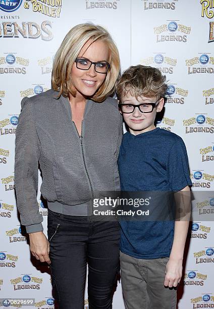Jenny McCarthy and Evan Joseph Asher attend Ringling Bros. And Barnum & Bailey presents "Legends" at Barclays Center of Brooklyn on February 20, 2014...