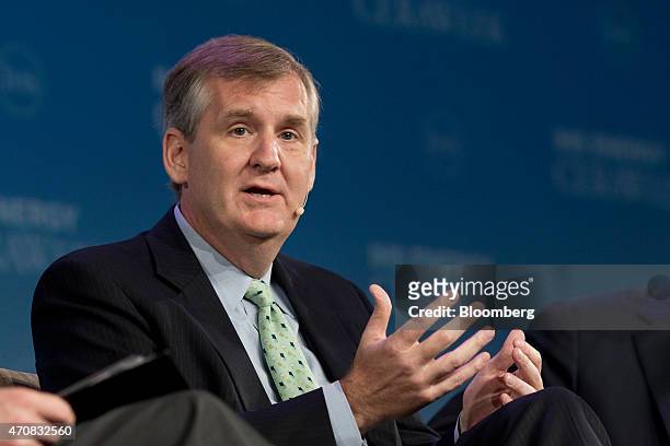 Thad Hill, president and chief executive officer of Calpine Corp., speaks during the 2015 IHS CERAWeek conference in Houston, Texas, U.S., on...