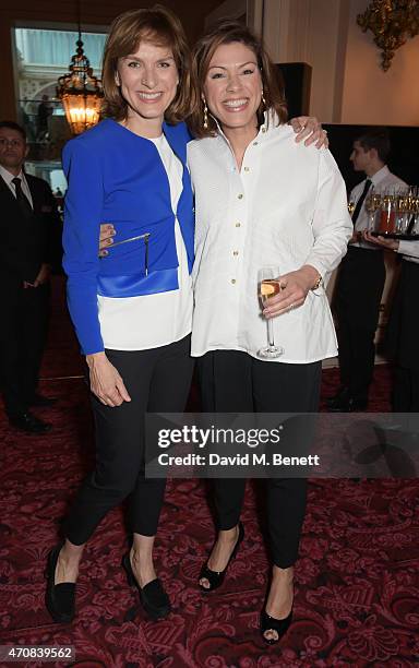 Fiona Bruce and Kate Silverton attend as Audi hosts the opening night performance of "La Fille Mal Gardee" at The Royal Opera House on April 23, 2015...