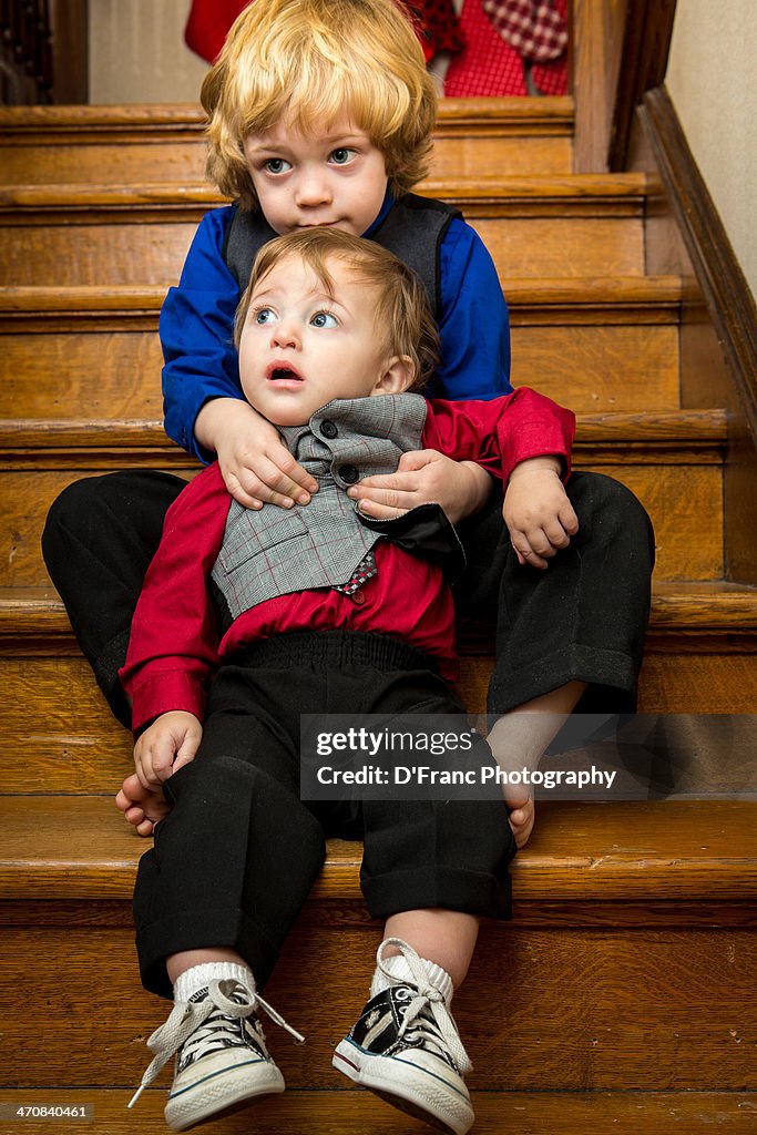 Sitting on the step