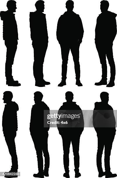 casual man standing - hands in pockets vector stock illustrations
