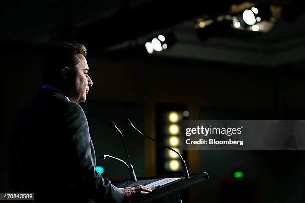 Ali Babacan, Turkey's deputy prime minister, speaks during an Institute of International Finance conference ahead of a Group-of-20 Finance Ministers...