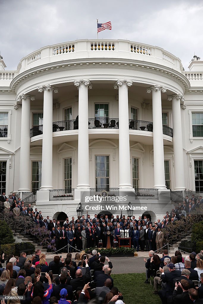 President Obama Hosts The Super Bowl Champion New England Patriots At The White House