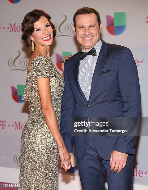 Cristina Bernal and Alan Tacher attend Premio Lo Nuestro a la Musica Latina 2014 at American Airlines Arena on February 20, 2014 in Miami, Florida.