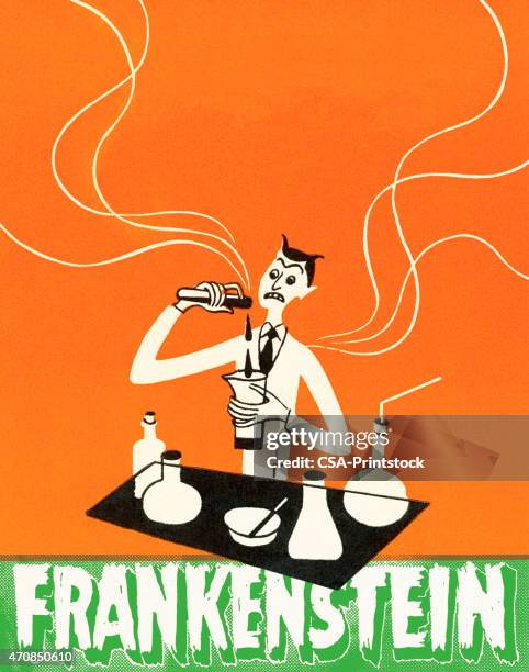 ilustrações, clipart, desenhos animados e ícones de cientista louca - frankenstein