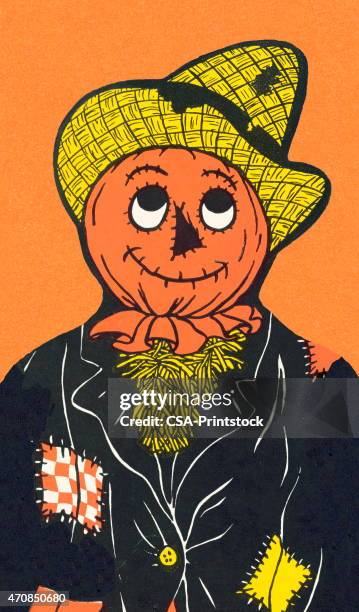stockillustraties, clipart, cartoons en iconen met scarecrow - vogelverschrikker