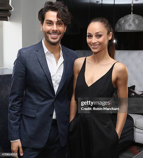 Joey Maalouf and Cara Santana attend The Glam App Launches in New York on April 23, 2015 in New York City.