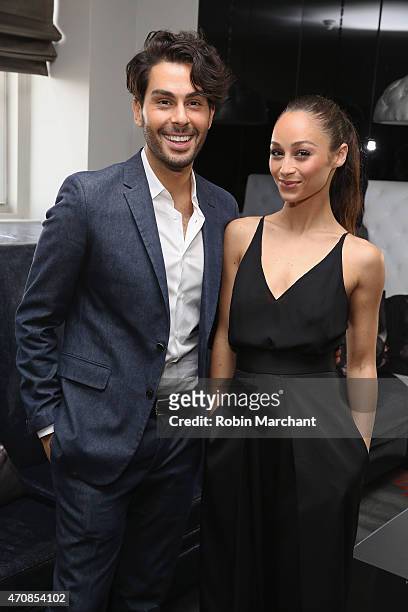 Joey Maalouf and Cara Santana attend The Glam App Launches in New York on April 23, 2015 in New York City.