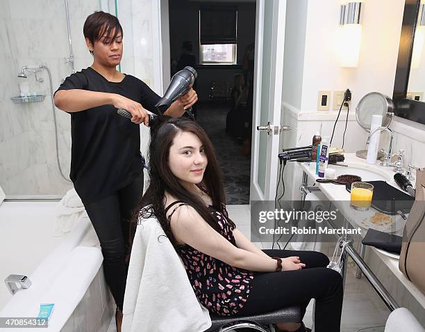 Lilla Crawford attends The Glam App Launches in New York on April 23, 2015 in New York City.