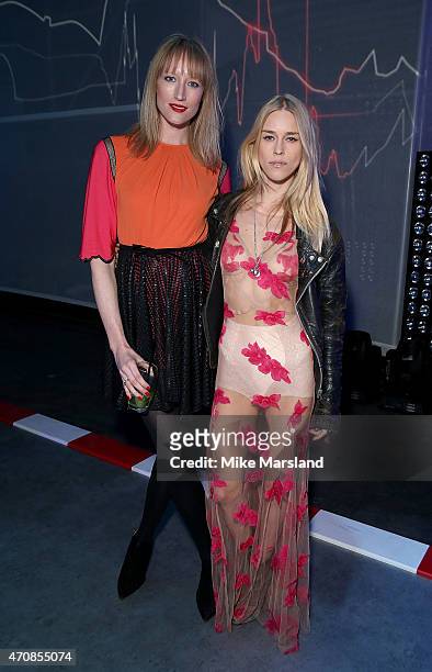 Jade Parfitt and Lady Mary Charteris attend the UK launch event for the newest addition to Ferrari, the 488 GTB at The Old Sorting Office on April...