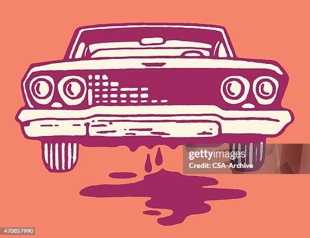 car with drip - leaking stock illustrations