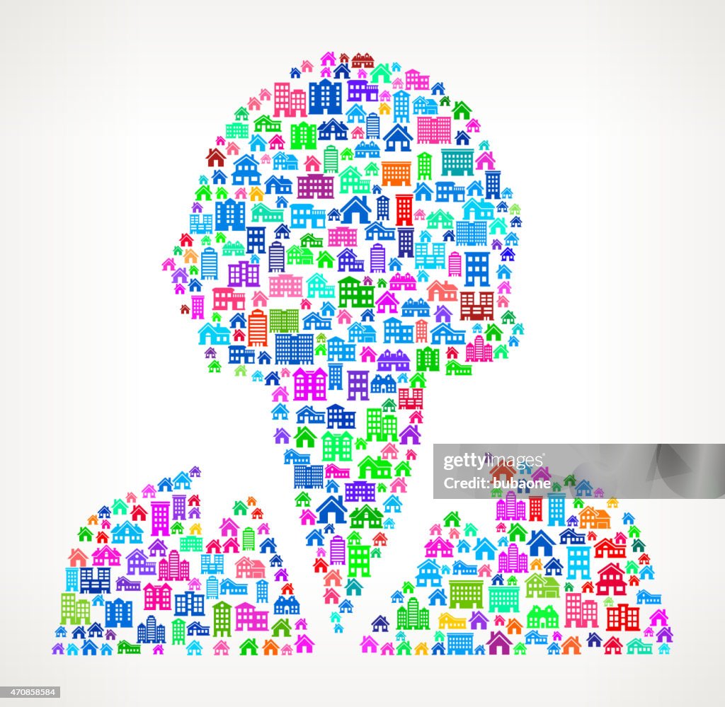 Femme d'affaires sur place et immobilier Icon motif