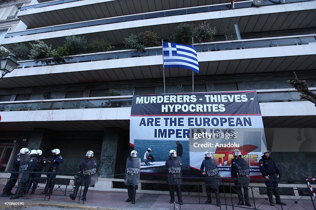 Rally against the deaths of immigrants in the Meditteranean sea in Athens