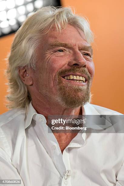Richard Branson, chairman and founder of Virgin Group Ltd., speaks during a Bloomberg Television interview in San Francisco, California, U.S., on...
