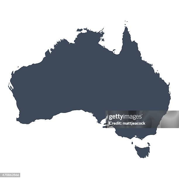 stockillustraties, clipart, cartoons en iconen met australia country map - aussie