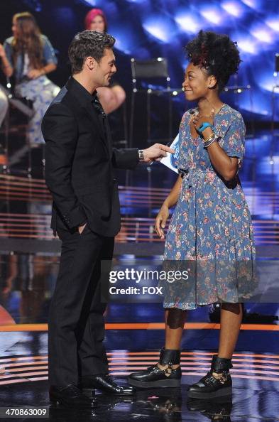Ryan's Roses Host Ryan Seacrest is seen onstage with contestant Majesty Rose after ...