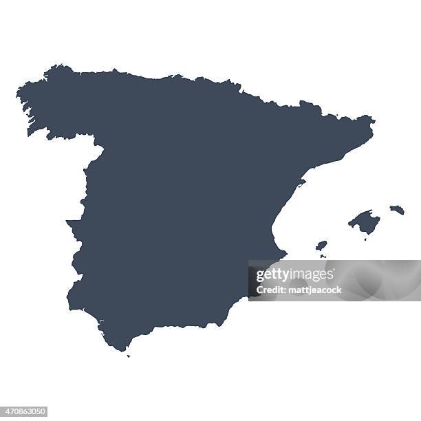 ilustraciones, imágenes clip art, dibujos animados e iconos de stock de mapa de españa país - españa mapa
