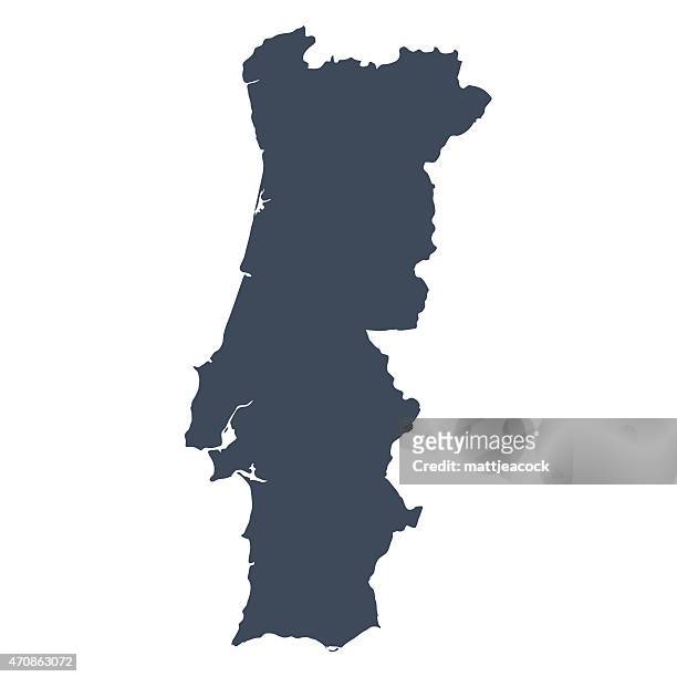 Mapa de portugal e localização na ilustração vetorial do mapa da europa