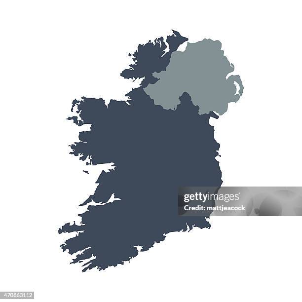 stockillustraties, clipart, cartoons en iconen met ireland country map - republic of ireland