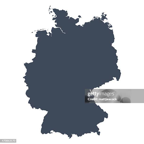 stockillustraties, clipart, cartoons en iconen met germany country map - kaart