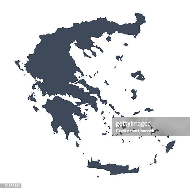 griechenland land karte - greece map stock-grafiken, -clipart, -cartoons und -symbole