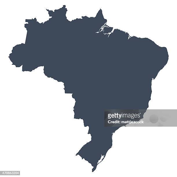 brazil country map - national border stock illustrations