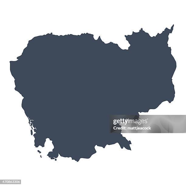 stockillustraties, clipart, cartoons en iconen met cambodia country map - map cambodia