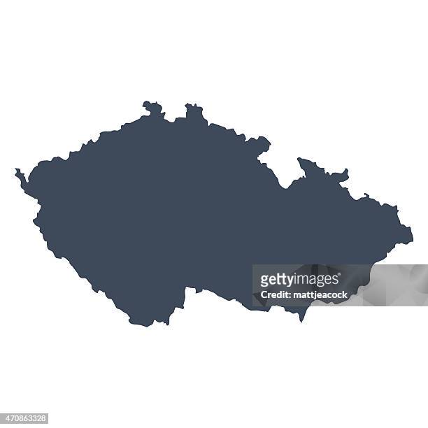 tschechische republik land-karte - czech republic stock-grafiken, -clipart, -cartoons und -symbole