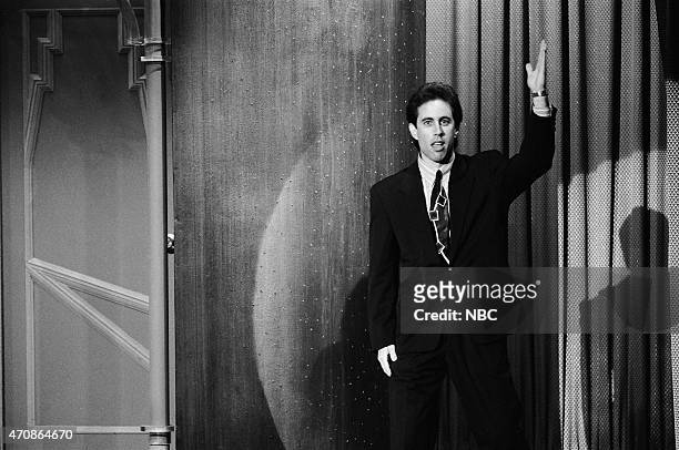 Pictured: Comedian Jerry Seinfeld arrives on May 30, 1990 --