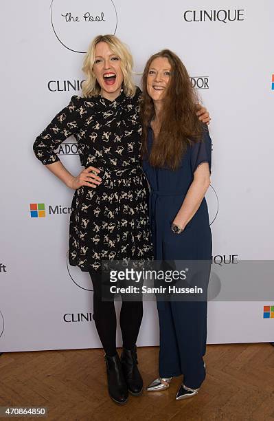 Lauren Laverne and Sam Baker pose together at a launch party for The Pool - their new co-founded multi-media platform for busy women, on April 23,...
