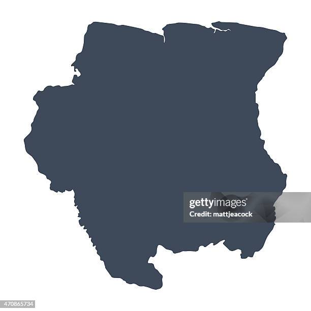 stockillustraties, clipart, cartoons en iconen met suriname country map - suriname