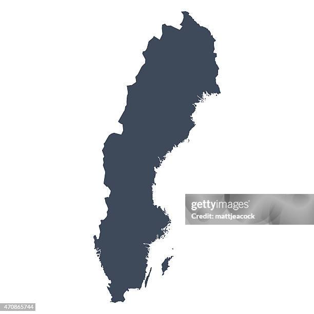 bildbanksillustrationer, clip art samt tecknat material och ikoner med sweeden country map - sverige