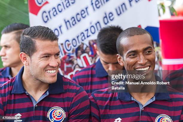 Daniel Cambronero and Roy Miller during a farewell ceremony of Costa Rica's national team prior to traveling to the USA to play a Fifa Friendly Match...