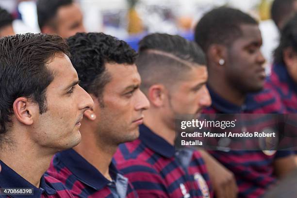 Celso Borges, Michael Barrantes, Diego Calvo and Joel Campbell during a farewell ceremony of Costa Rica's national team prior to traveling to the USA...