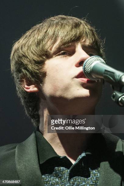 Jake Bugg performs on the opening night of his UK tour to a home city crowd on stage at Nottingham Capital FM Arena on February 20, 2014 in...