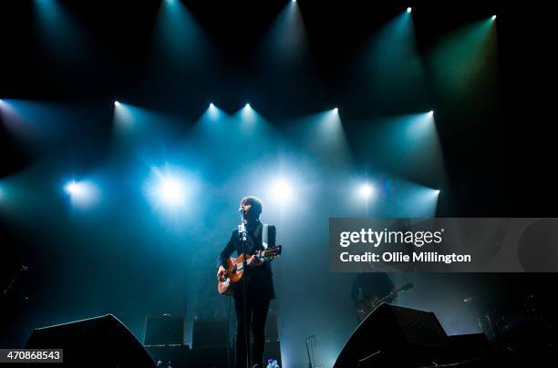 Jake Bugg performs on the opening night of his UK tour to a home city crowd on stage at Nottingham Capital FM Arena on February 20, 2014 in...