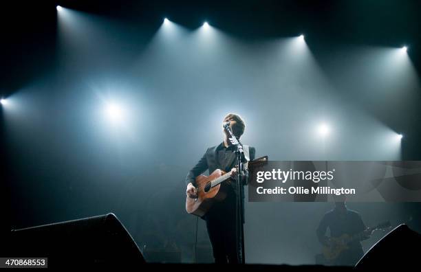 Jake Bugg performs on the opening night of his UK tour to a home city crowd on stage at Nottingham Capital FM Arena on February 20, 2014 in...