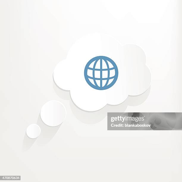 global thought - wireframe globe stock illustrations