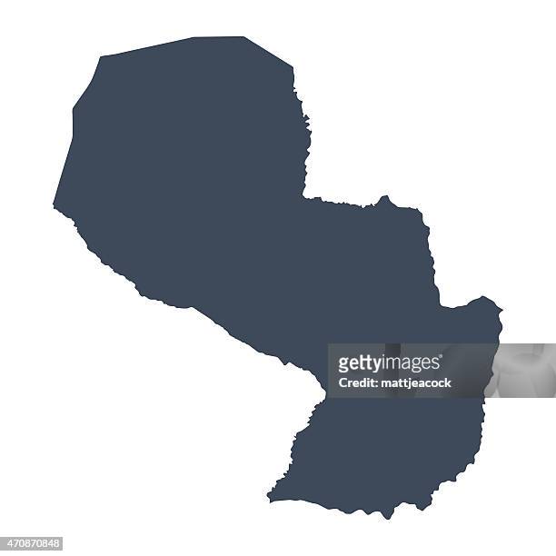 paraguay country map - paraguay map stock illustrations